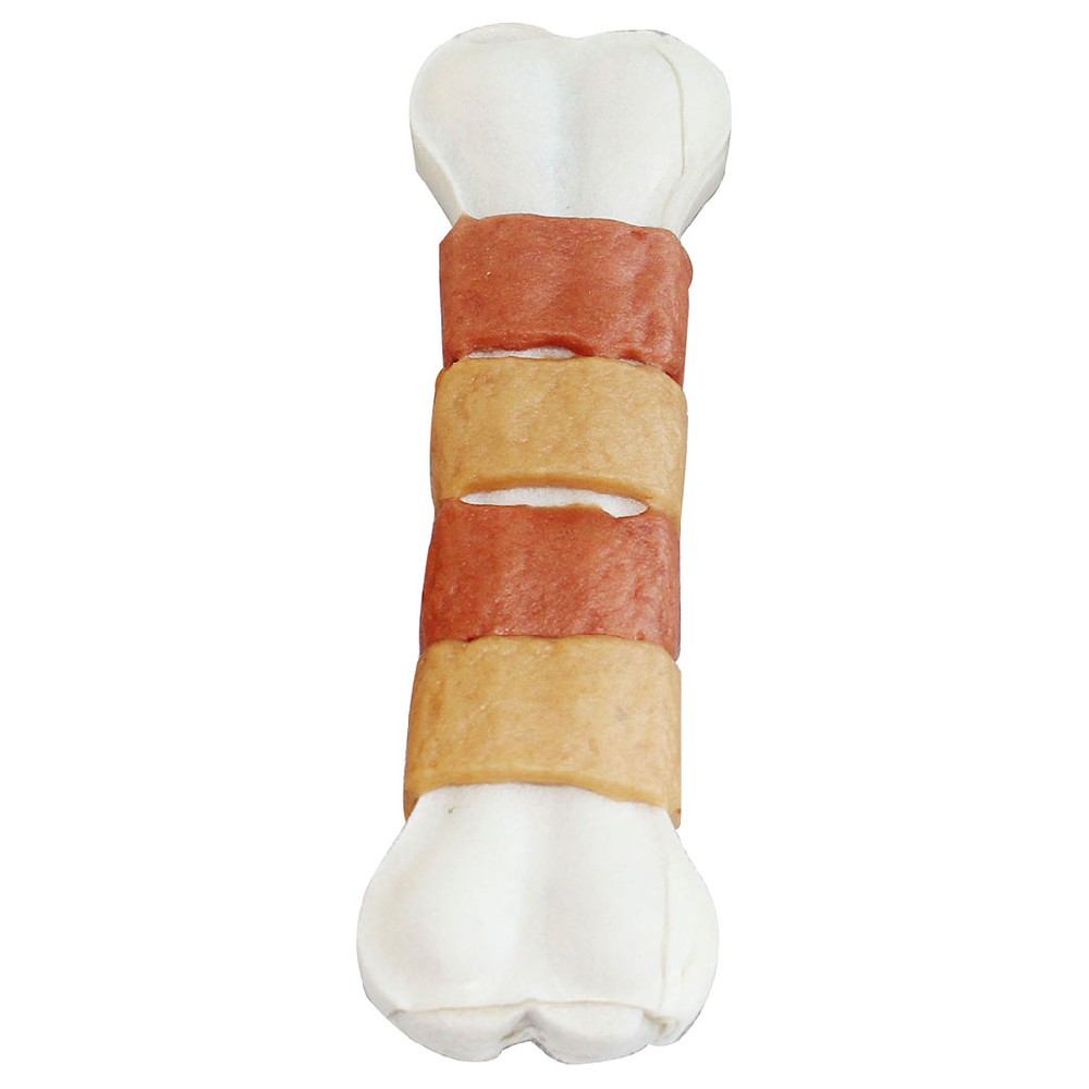 Chicken and Duck Wrapped Rawhide Pressed Bone