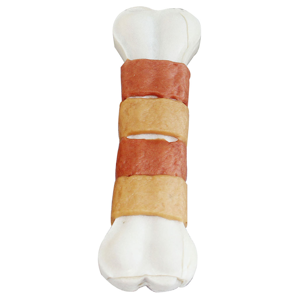 Chicken and Duck Wrapped Rawhide Pressed Bone